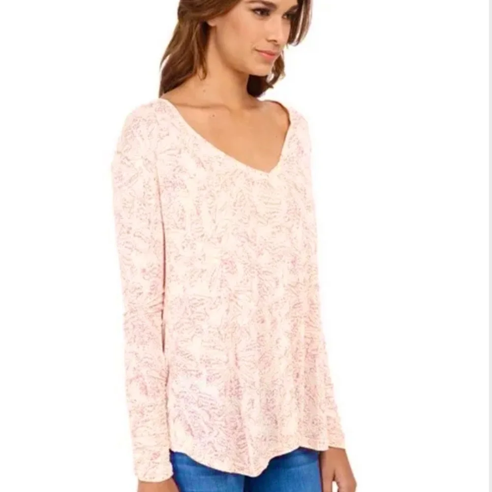 Free People Sahara print top peachy coral SP oversized Flowy Boho festival NWT